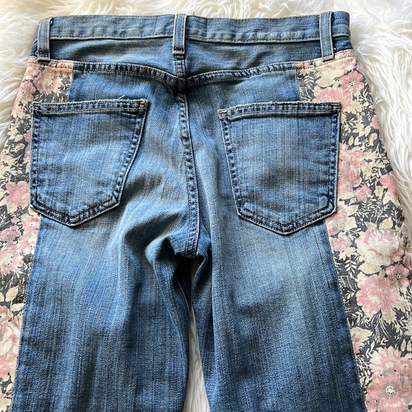 🎯Current/Elliott The Uneven Seamed Original Straight First Love Mixed Jeans - Picture 12 of 14